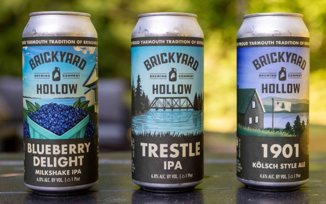 Blueberry Delight IPA, Trestle IPA, and 1901 Kolsch by Brickyard Hollow